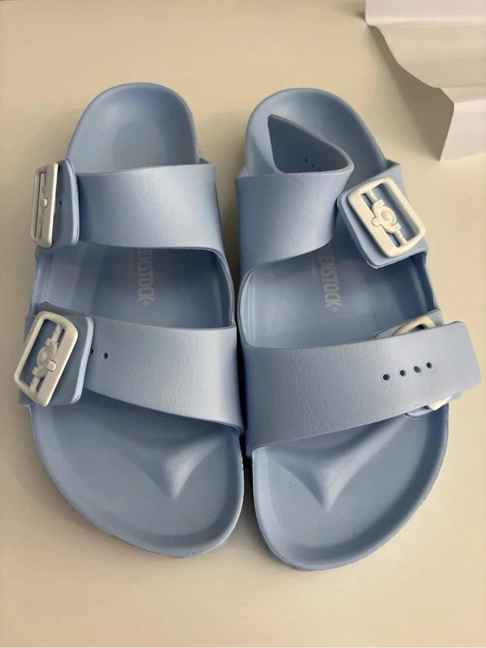 NIB Birkenstock Arizona EVA Sandals Elemental Blue EU 41 M8 W10 Waterproof